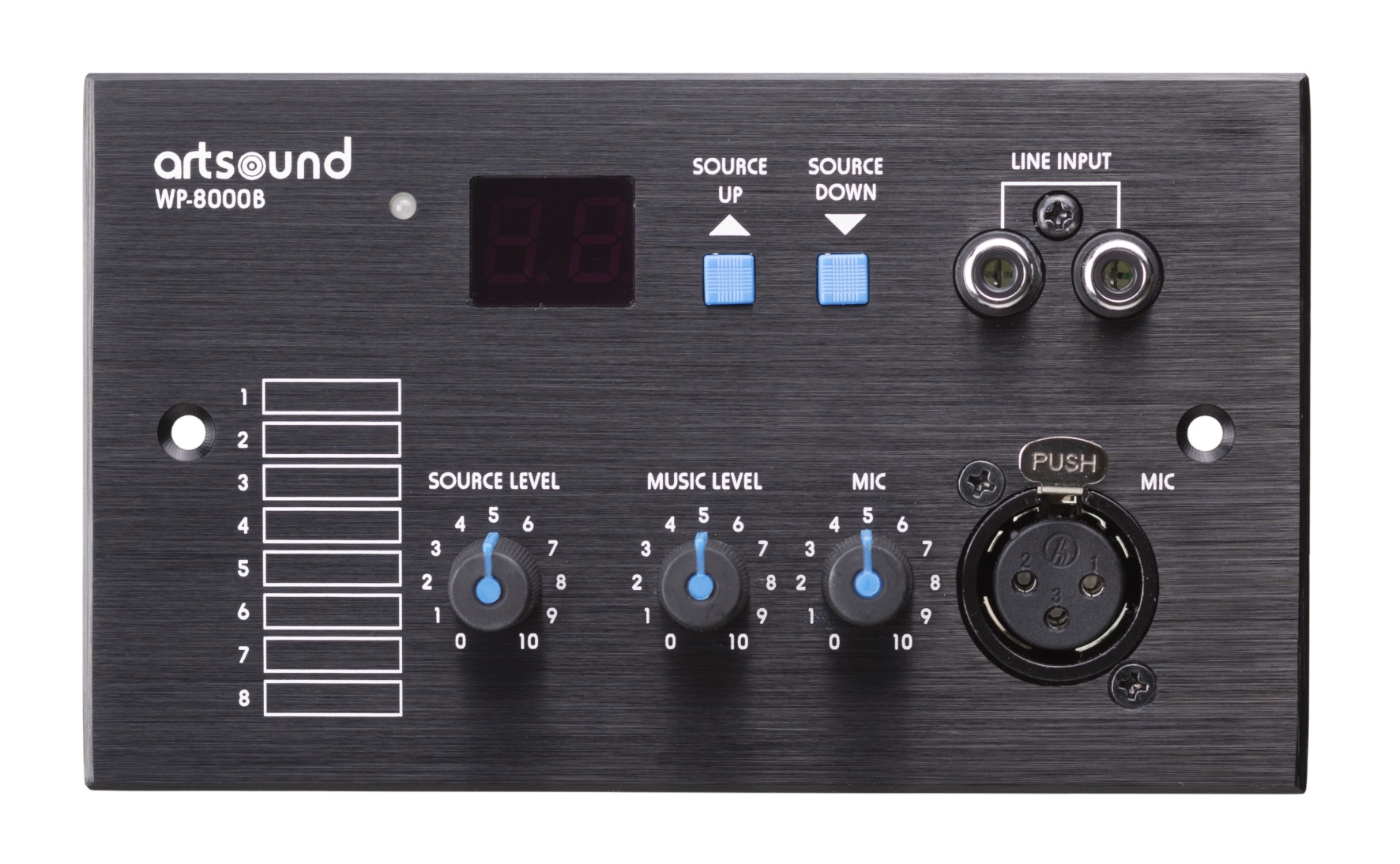 ArtSound WP-8000B - Wandpaneel Selectie + Input (incl. backb)