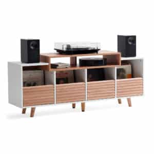 Norstone Oslo 1600 vinyl meubel, wit/eik - zijaanzicht