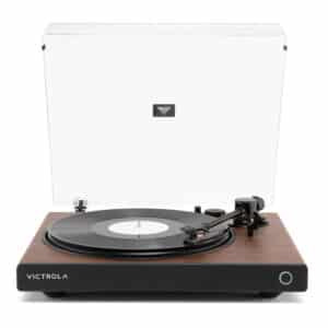Victrola VPT-1520 Wave pladespiller, valnød - set forfra