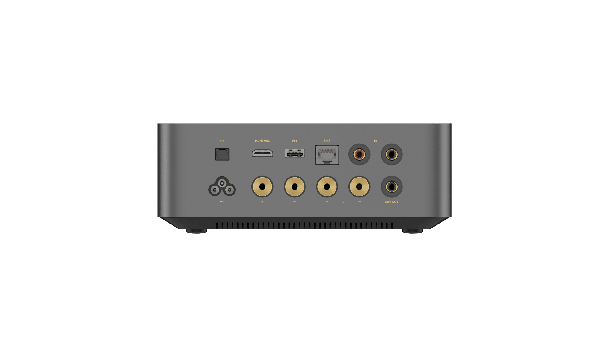 WiiM Amp Ultra - Streaming Versterker - Space Grey - zijaanzicht